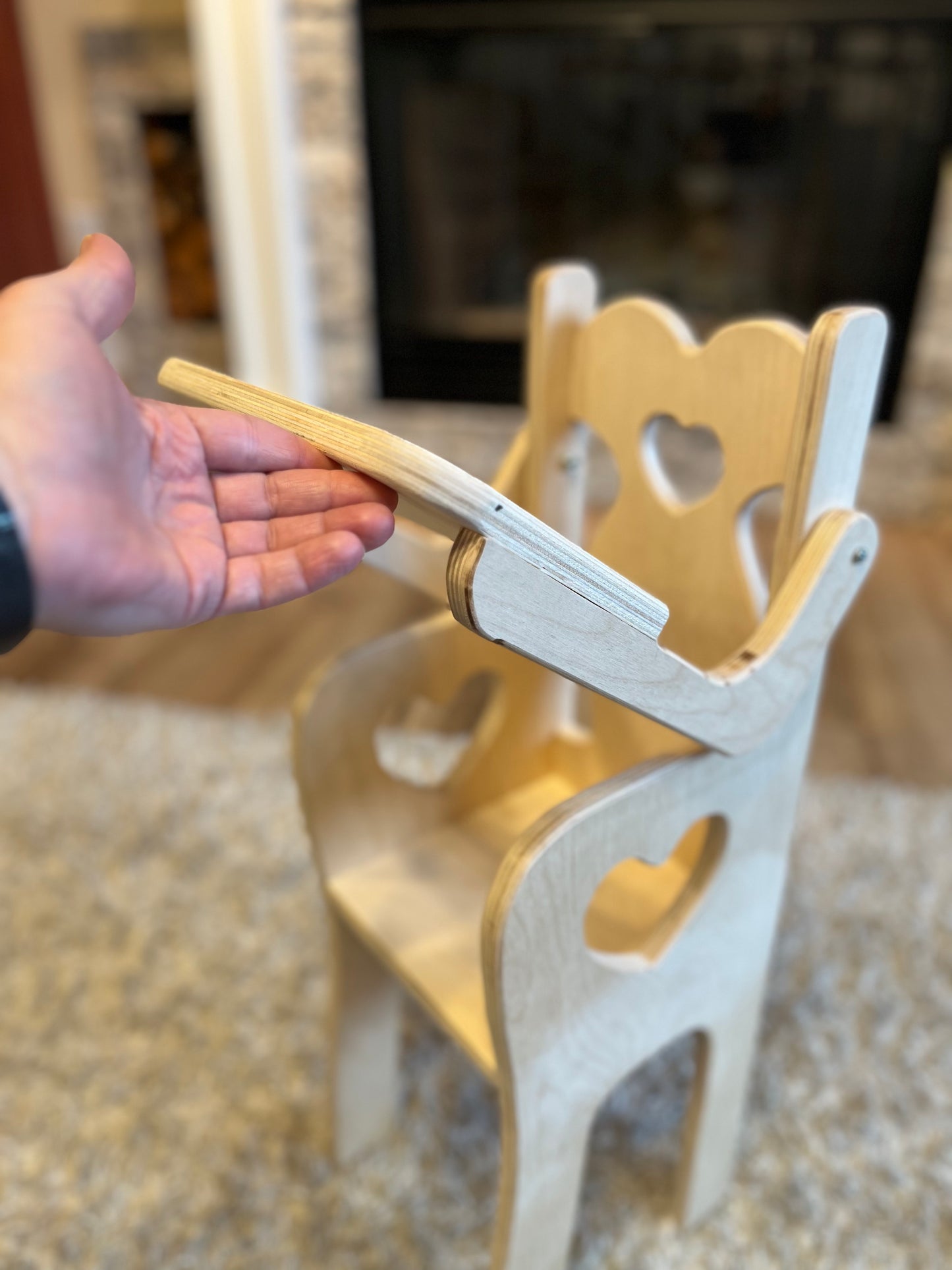 Doll High Chair | Vintage Doll Furniture | Handmade Doll Kitchen Chair | Birch Hardwood | American Girl Doll Compatible