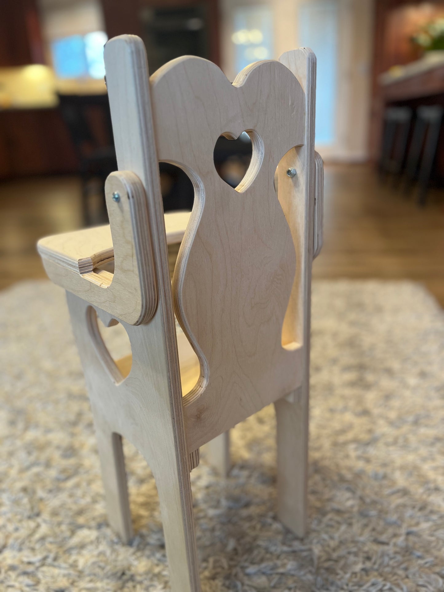 Doll High Chair | Vintage Doll Furniture | Handmade Doll Kitchen Chair | Birch Hardwood | American Girl Doll Compatible