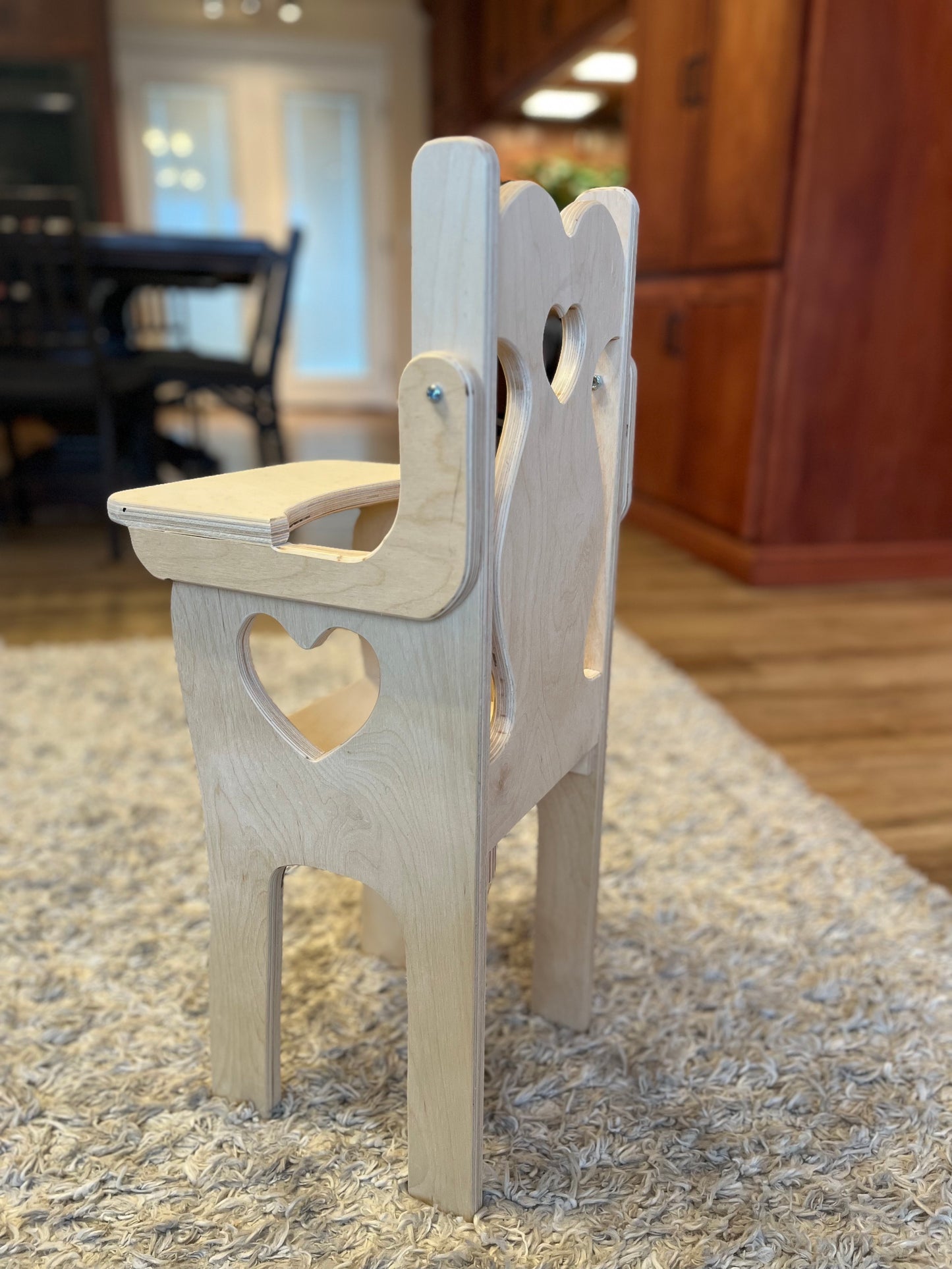 Doll High Chair | Vintage Doll Furniture | Handmade Doll Kitchen Chair | Birch Hardwood | American Girl Doll Compatible