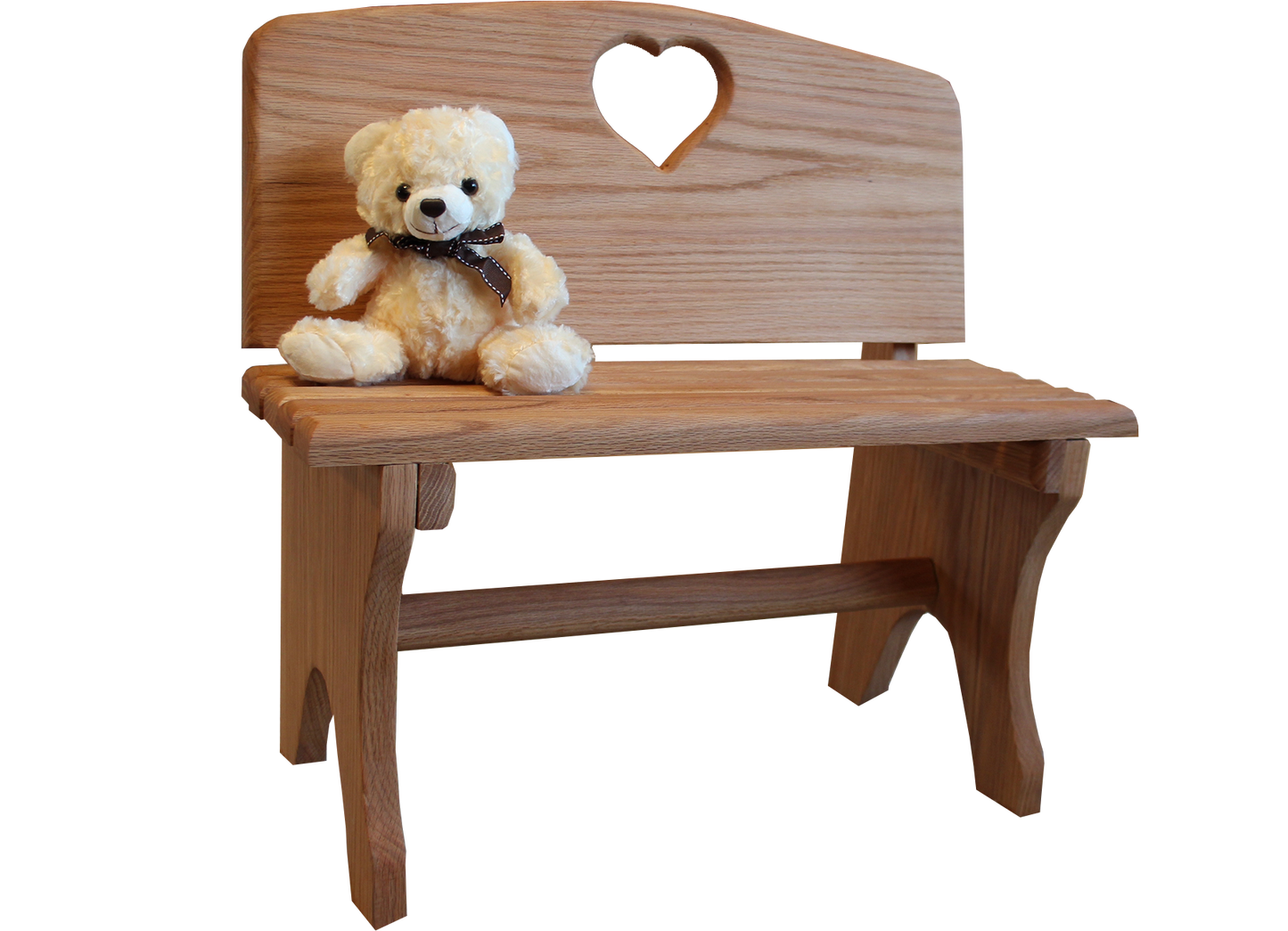 Child's Love Seat | Bedroom Decor For Kids | Hardwood Children's Bench | Fashioned From Red Oak | Decorative Home Furnishings