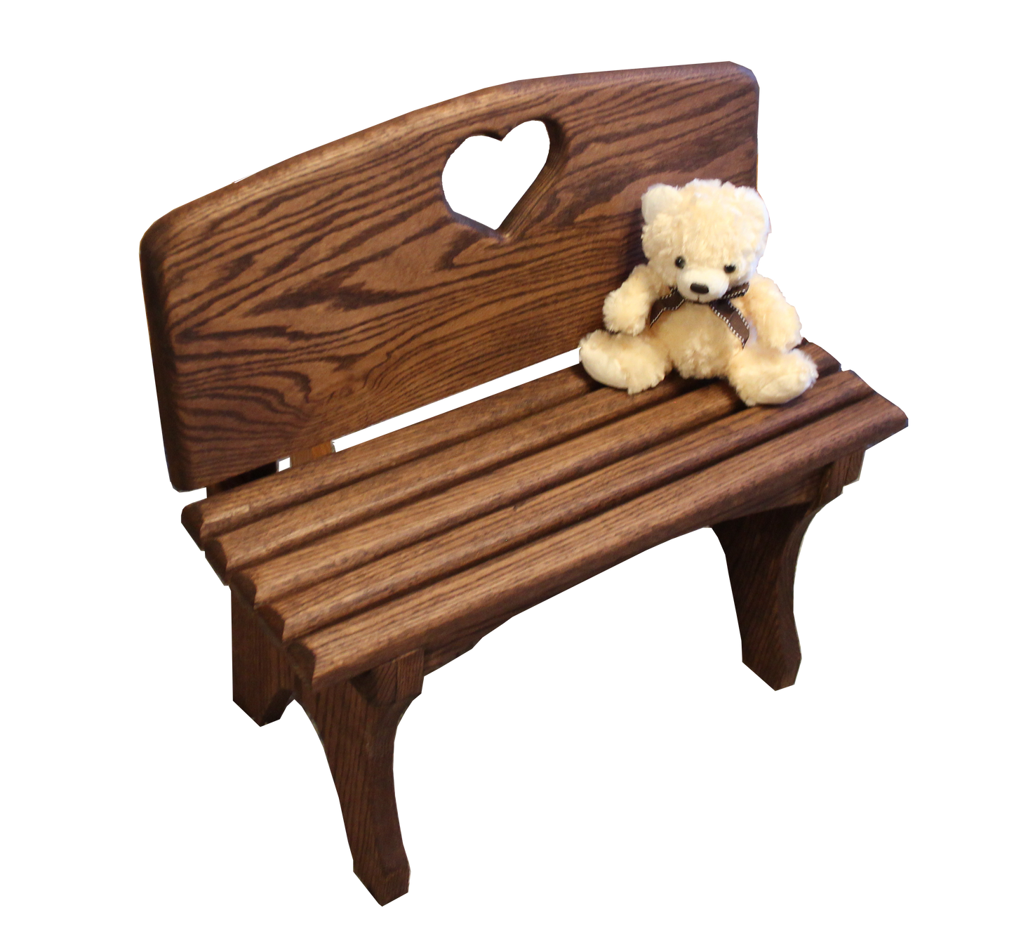 Child's Love Seat | Bedroom Decor For Kids | Hardwood Children's Bench | Fashioned From Red Oak | Decorative Home Furnishings