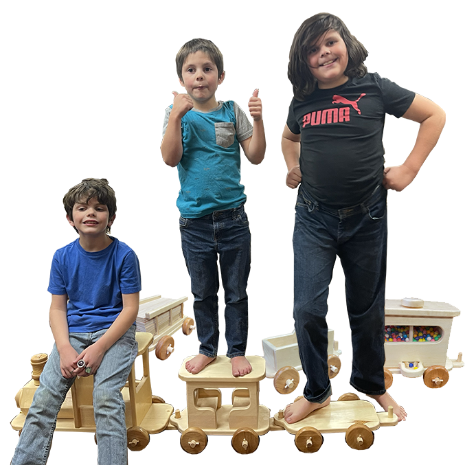 Heritage Train Set | Oversized Design with Rideable Locomotive | Includes Tanker, Bubble Gum Car and Caboose