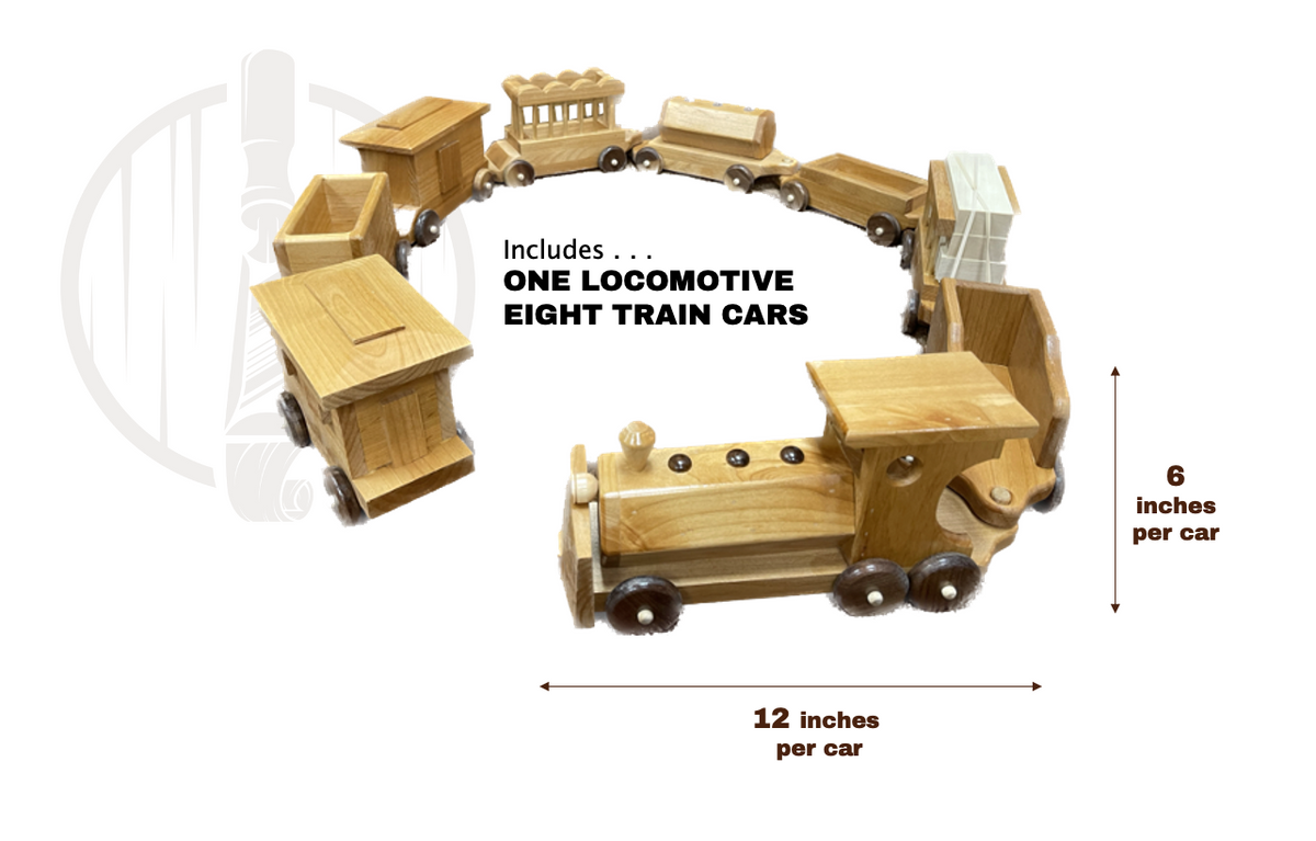 Handmade Model Train Complete Handcrafted Train Set | Vintage Locomotive | Hardwood Railroa ...