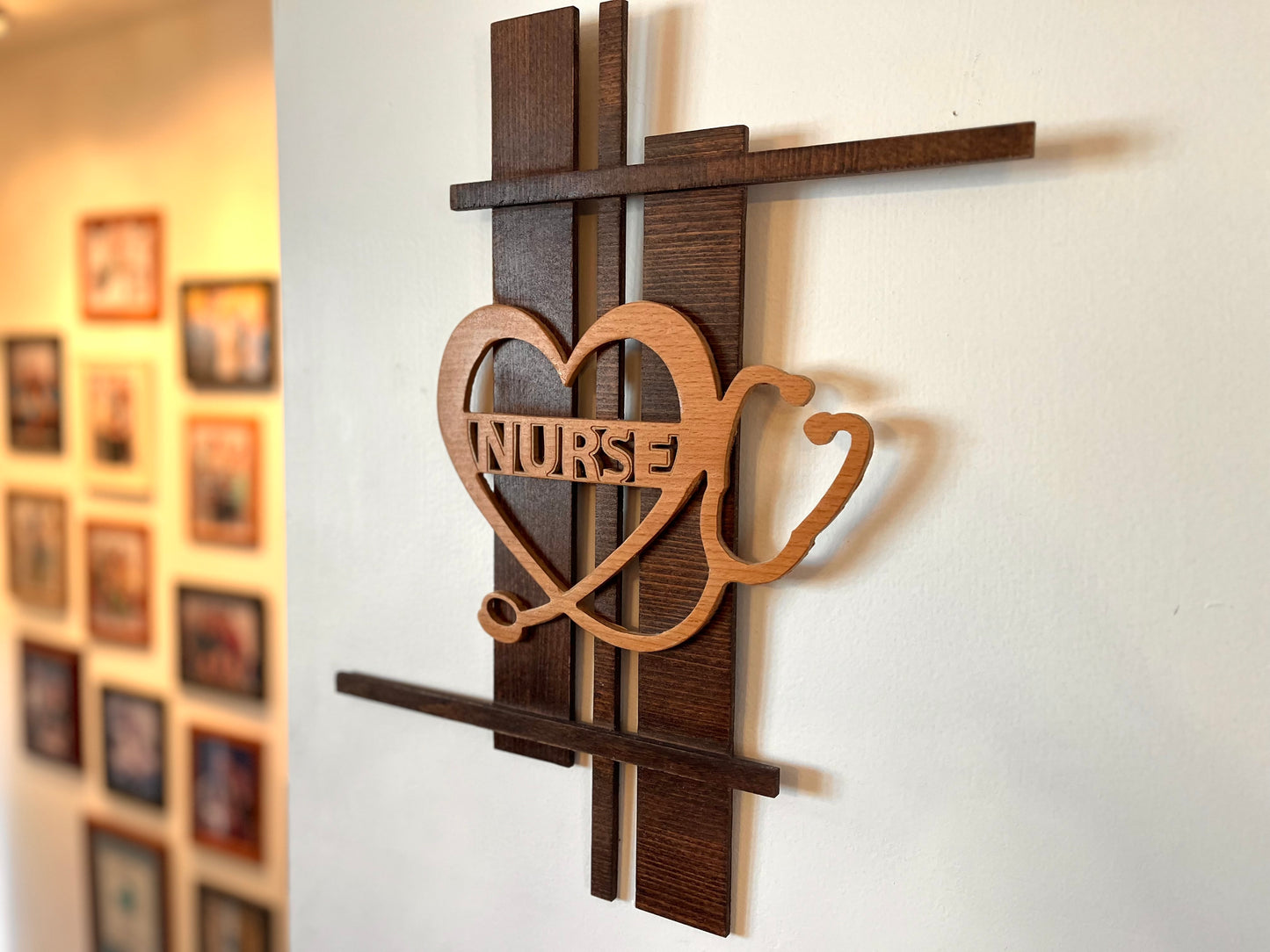 Nurse Appreciation Decor | Nursing Artwork | Healthcare Gifts and Wall Hangings | Hospital Heroes Wall Decor | Hardwood Nurse Week Art