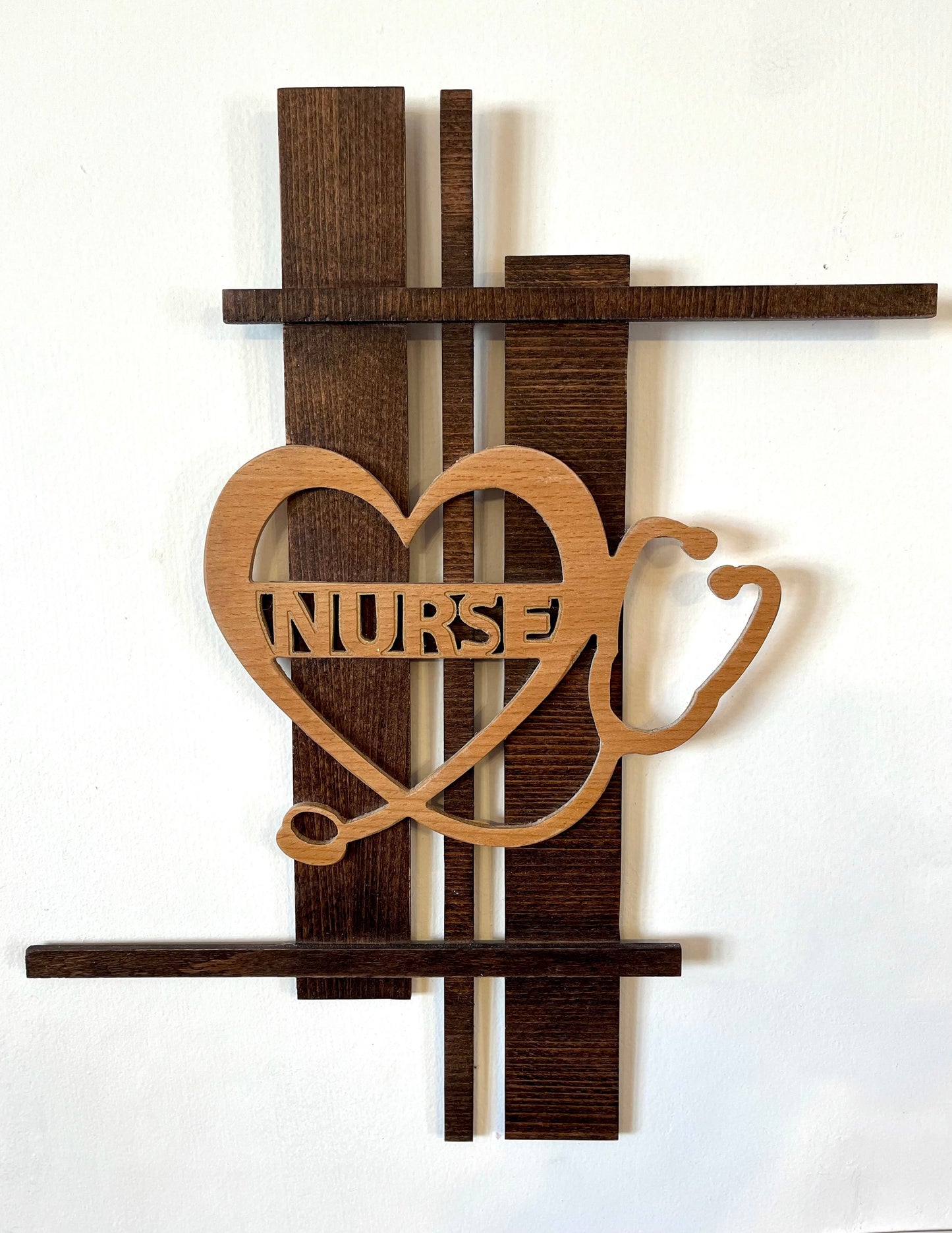 Nurse Appreciation Decor | Nursing Artwork | Healthcare Gifts and Wall Hangings | Hospital Heroes Wall Decor | Hardwood Nurse Week Art