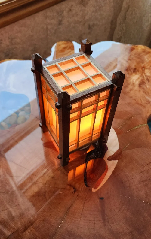 Japanese Shoji Lamp | Rice Paper Lantern Design | Decorative Cultural Table Lamp Set | End Table Decor