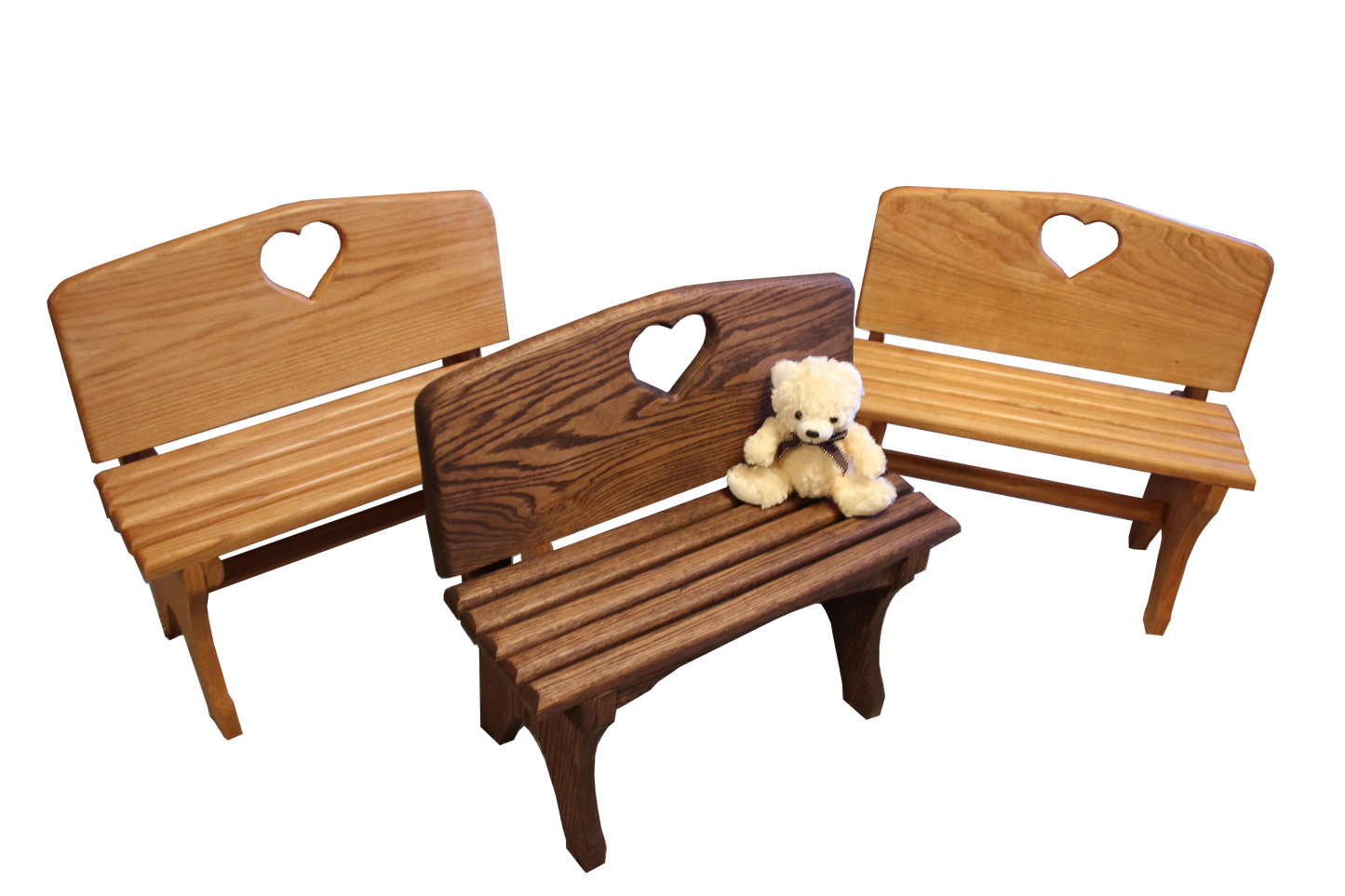 Child's Love Seat | Bedroom Decor For Kids | Hardwood Children's Bench | Fashioned From Red Oak | Decorative Home Furnishings